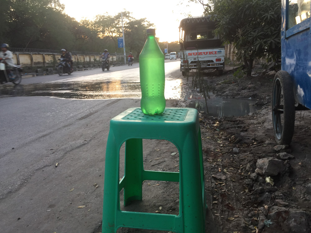 Myanmar gas station bottle